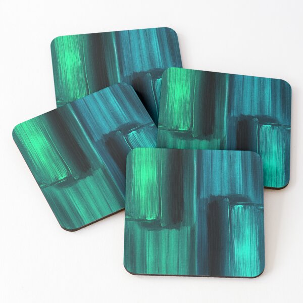 Item preview, Julia Di Sano - SYMBIOSIS 1 TEAL BLUE GREEN COLORFUL SHAPES ABSTRACT PAINTING designed and sold by EbiEmporium.