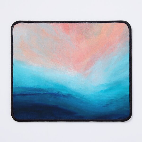 Item preview, Julia Di Sano - THE CALLING 1 PEACH TURQUOISE BLUE COASTAL LANDSCAPE ABSTRACT PAINTING designed and sold by EbiEmporium.