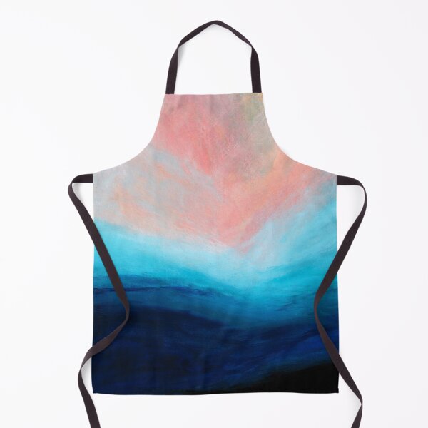 Item preview, Julia Di Sano - THE CALLING 1 PEACH TURQUOISE BLUE COASTAL LANDSCAPE ABSTRACT PAINTING designed and sold by EbiEmporium.