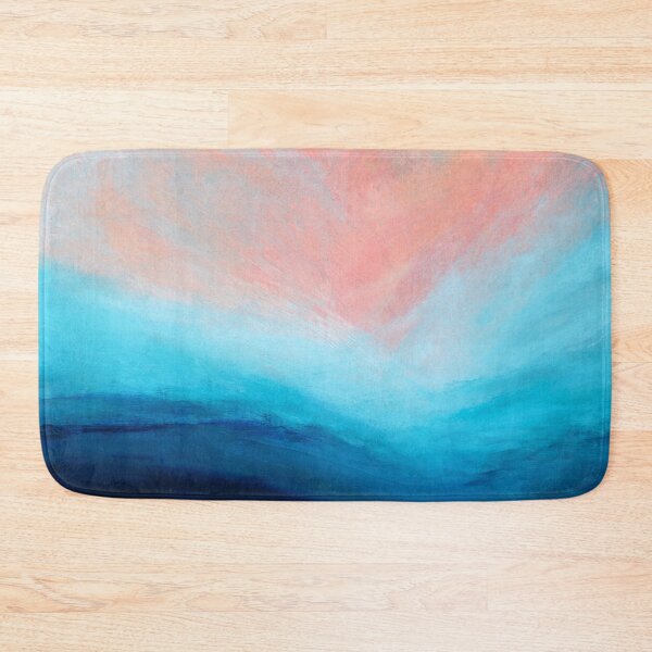 Item preview, Julia Di Sano - THE CALLING 1 PEACH TURQUOISE BLUE COASTAL LANDSCAPE ABSTRACT PAINTING designed and sold by EbiEmporium.