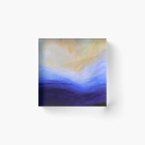 Item preview, Julia Di Sano - THE CALLING 2 INDIGO BLUE YELLOW COASTAL LANDSCAPE ABSTRACT PAINTING designed and sold by EbiEmporium.