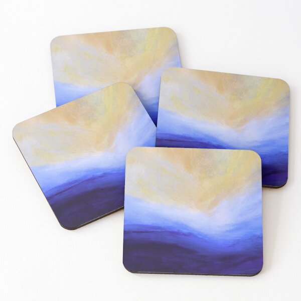 Item preview, Julia Di Sano - THE CALLING 2 INDIGO BLUE YELLOW COASTAL LANDSCAPE ABSTRACT PAINTING designed and sold by EbiEmporium.
