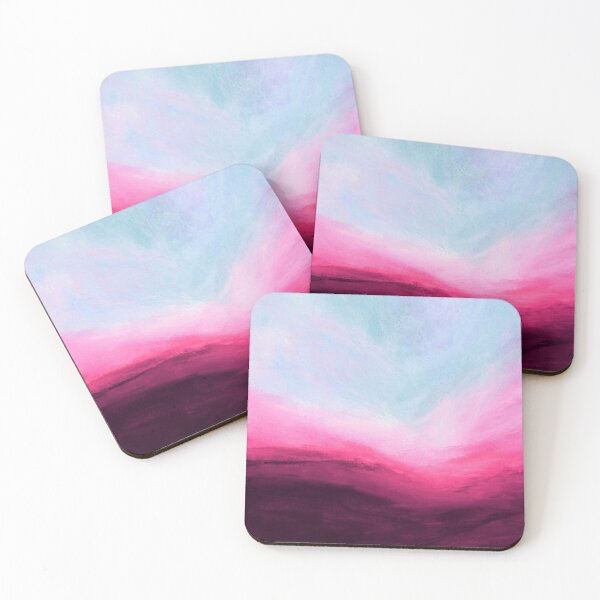 Item preview, Julia Di Sano - THE CALLING 6 MAGENTA PINK AQUA COLORFUL ABSTRACT LANDSCAPE PAINTING designed and sold by EbiEmporium.