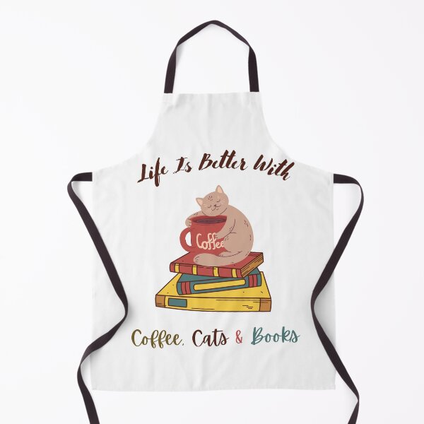 Item preview, Life Is Better With Coffee Cats And Books, Funny and Cute Design Idea for coffee, cats and books lovers designed and sold by Diferenty Shop ⭐⭐⭐⭐⭐.