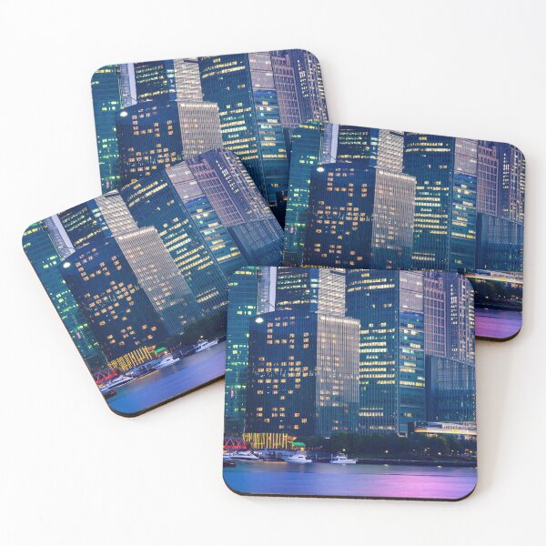 Item preview, City Skyscrapers on the Pearl River of Shanghai at night designed and sold by WorldScenery.