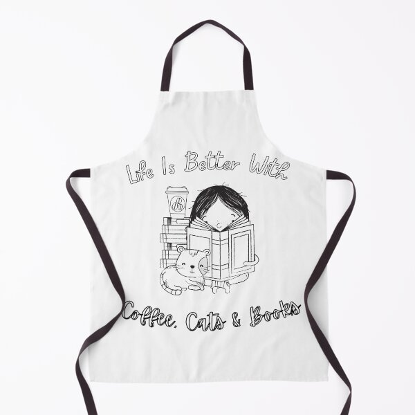 Item preview, Life Is Better With Coffee Cats And Books, Funny and Cute Design Idea for coffee, cats and books lovers designed and sold by Diferenty Shop ⭐⭐⭐⭐⭐.