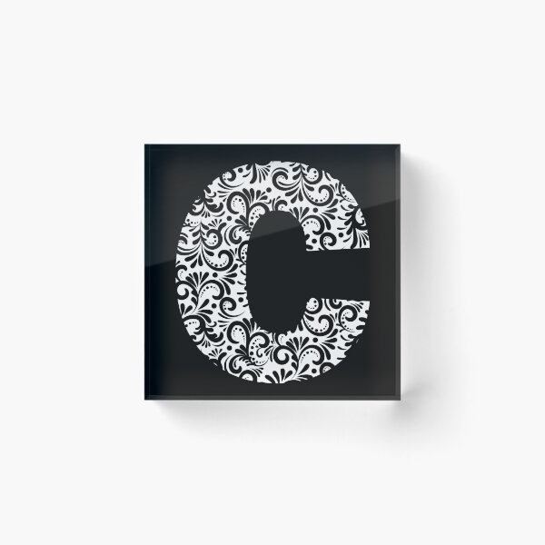 Item preview, Black and white designed letter C designed and sold by LitterArt.