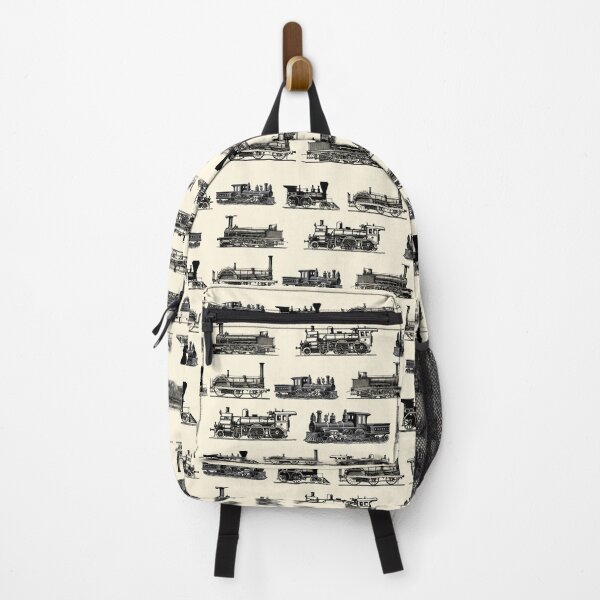 Item preview, Vintage retro steam old trains yellow backpack designed and sold by Nishad4.