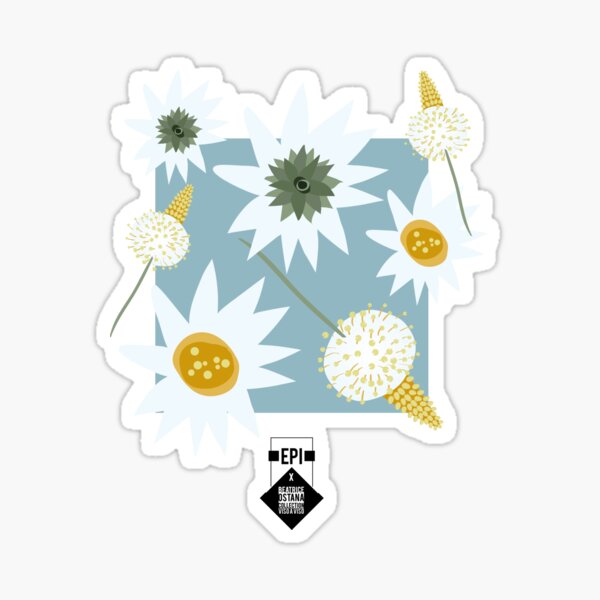 White flowers party Sticker