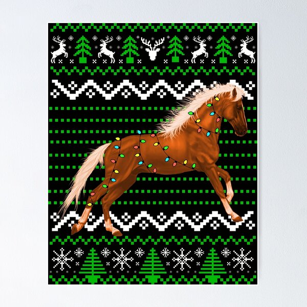 Item preview, Horse and Christmas Lights, Christmas Horse Pattern designed and sold by ACC .