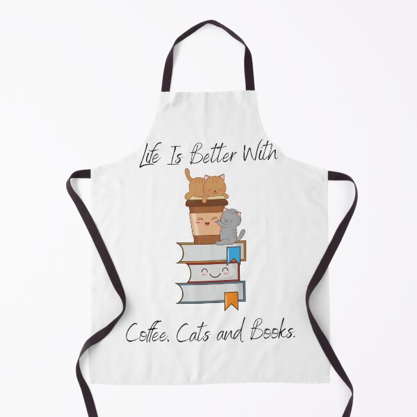 Item preview, Life Is Better With Coffee Cats And Books, Funny and Cute Design Idea for coffee, cats and books lovers designed and sold by Diferenty Shop ⭐⭐⭐⭐⭐.