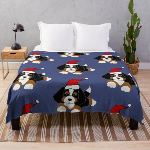 Item preview, Cute Bernese Mountain Dog in Santa hat Christmas designed and sold by Nature's Fancy.