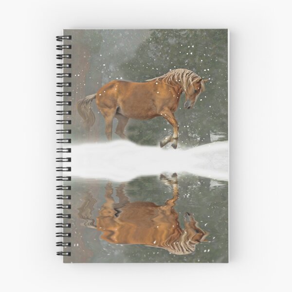 Item preview, Palomino Horse in the Snow with Pond Christmas Holiday designed and sold by Stephanie Laird.