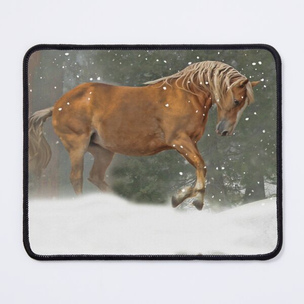 Item preview, Palomino Horse in the Snow with Pond Christmas Holiday designed and sold by Stephanie Laird.