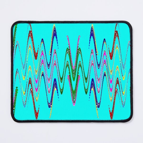 Item preview, Multicolored abstract spirals and waveform pattern on azure background. designed and sold by IaroslavB.