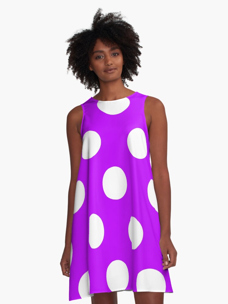 Purple spotty dress hotsell