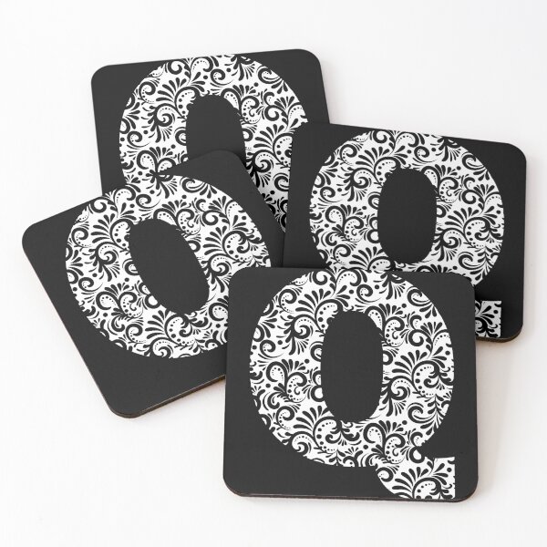 Item preview, Black and white designed letter Q designed and sold by LitterArt.