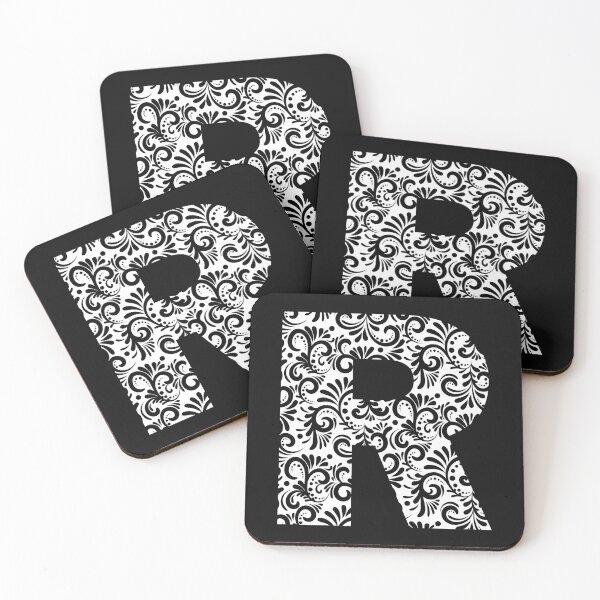 Item preview, Black and white designed letter R designed and sold by LitterArt.