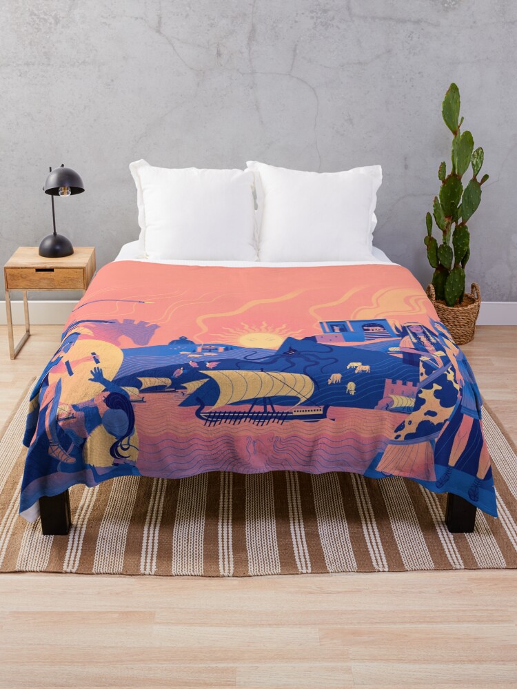 Thumbnail 1 of 6, Throw Blanket, Epic Trilogy Landscape - Summer designed and sold by flaroh.