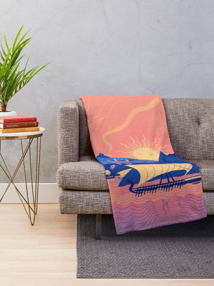 Throw Blanket, Epic Trilogy Landscape - Summer designed and sold by flaroh