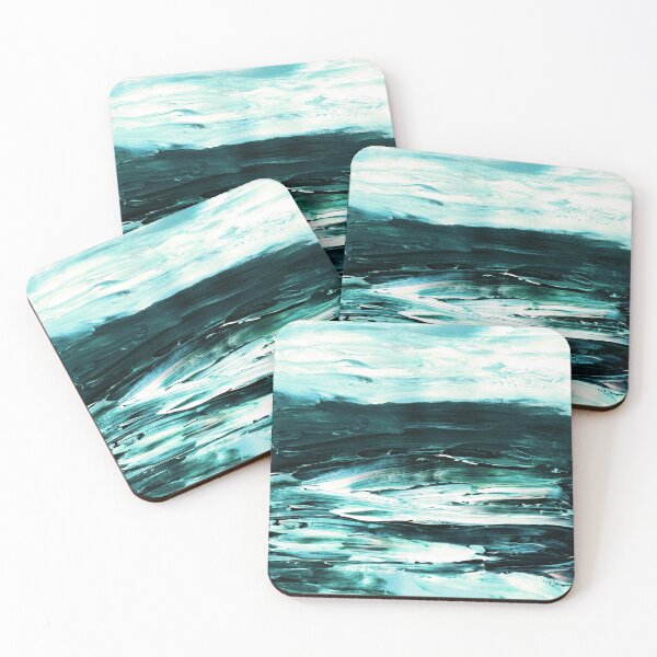 Item preview, Julia Di Sano - WHERE POSEIDON REIGNS 2 MINT DARK GREEN OCEAN SEASCAPE ABSTRACT PAINTING designed and sold by EbiEmporium.