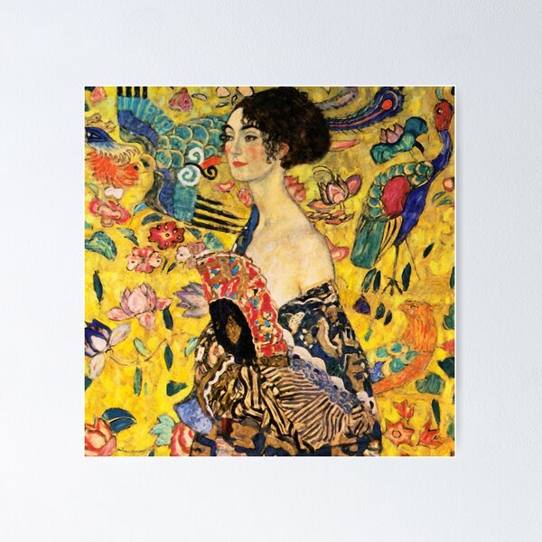 Aperçu de l'œuvre  "Dame avec éventail" de Gustav Klimt créée et vendue par Alexandra Dahl.