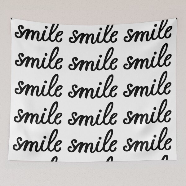 Item preview, Smile black and white hand lettering designed and sold by Darina Gulbina.