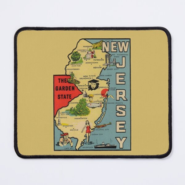Item preview, Vintage New Jersey Map designed and sold by fearcity.