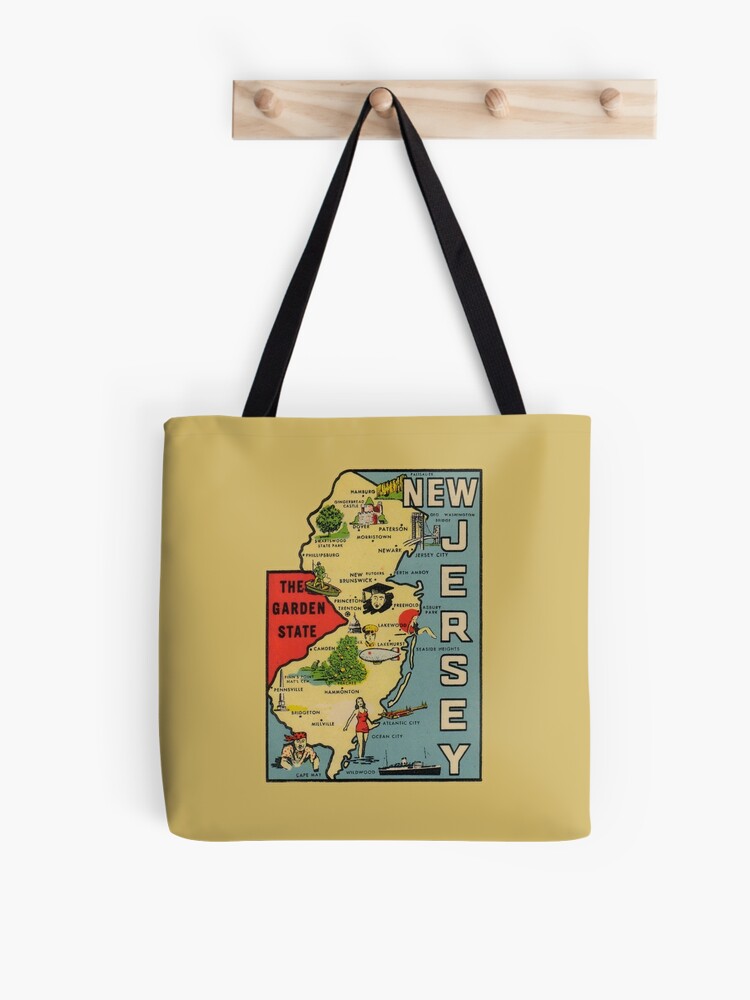 New Jersey Tote Bag New Jersey Map Tote Bag New Jersey 