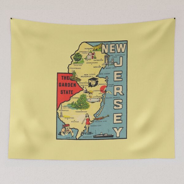 Item preview, Vintage New Jersey Map designed and sold by fearcity.