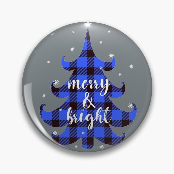 Item preview, Feliz y brillante árbol de Navidad a cuadros de búfalo azul designed and sold by SpringMoonPress.