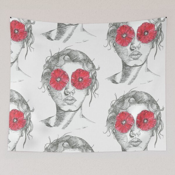 Aperçu de l'œuvre Femme aux yeux de coquelicots créée et vendue par Crea-RiBo.