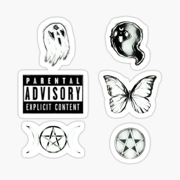 50PCS Goth Stickers Pack Scrapbooking Skull Stickers Black and WhiteVintage  Butterfly Gothic Vinyl Sticker Pack for