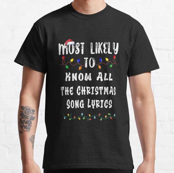 Letra de canción de O Holy Night Christmas Carol Music Text Gift Long  Sleeve T-Shirt