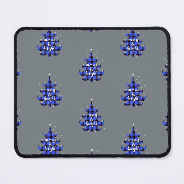 Artikelvorschau, Merry and Bright Christmas Tree Blue Buffalo Plaid entworfen und verkauft von SpringMoonPress.