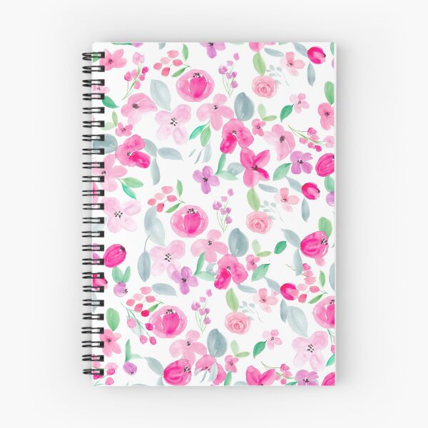 Item preview, Bright modern pink floral watercolor pattern designed and sold by GirlyTrend.