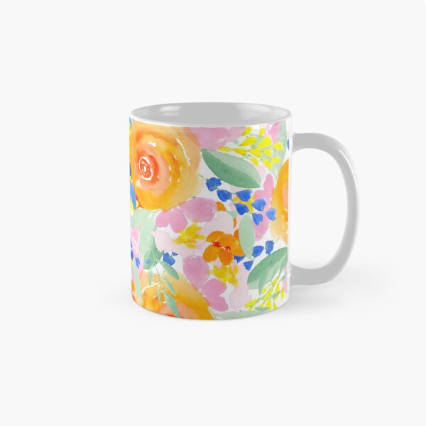 Item preview, Bright orange floral watercolor pattern designed and sold by GirlyTrend.