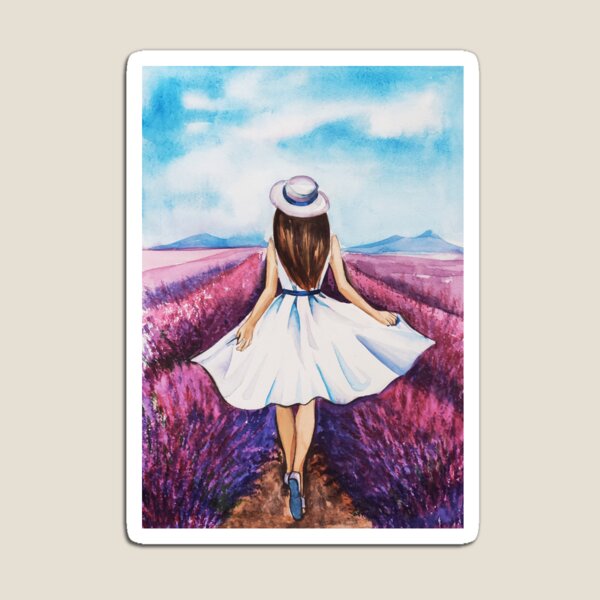 Aperçu de l'œuvre fille provençale. illustration aquarelle créée et vendue par colorful  art.