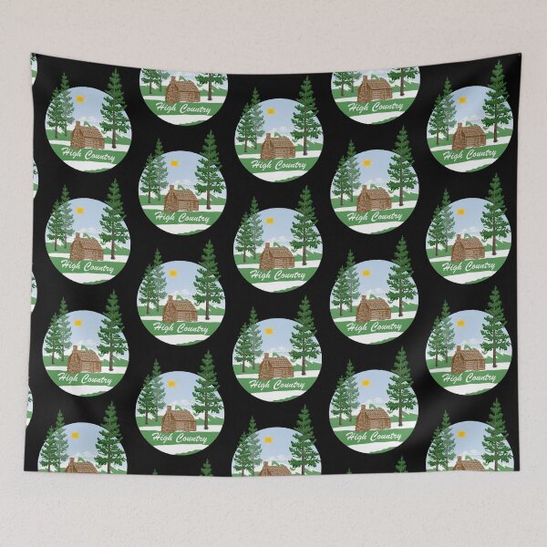 Item preview, High Country Winter Cabin Scene on Black designed and sold by HighCountry2021.