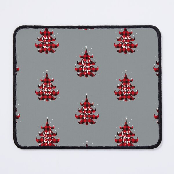 Aperçu de l'œuvre Faith Love Hope Christmas Tree Plaid Buffalo Rouge créée et vendue par SpringMoonPress.