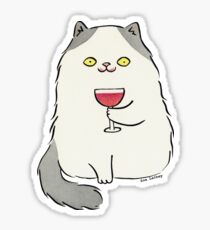 Red Wine Moustache Sticker