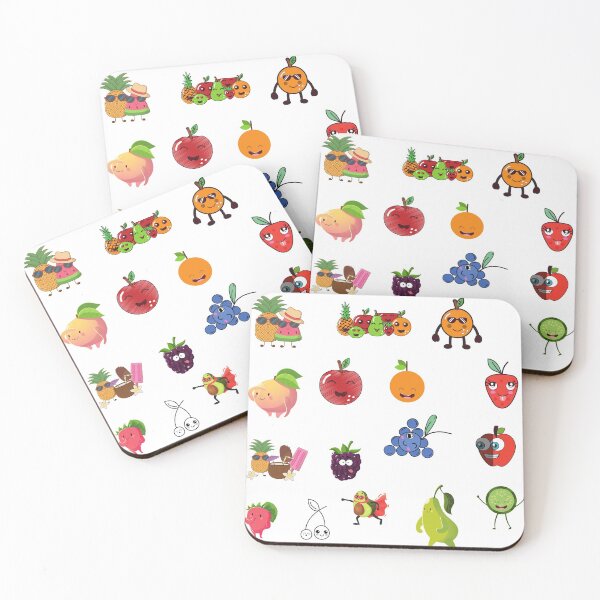 Item preview, Fruit punch banana stickers / cute fruity face stickers that promote healthy eating for kids designed and sold by haRexia.
