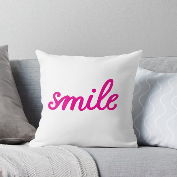 Item preview, Smile pink hand lettering on white background designed and sold by Darina Gulbina.