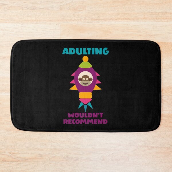 Item preview, Adulting, Wouldn't Recommend - Sock Monkey in Colourful Rocket designed and sold by Trinket-Trickster.