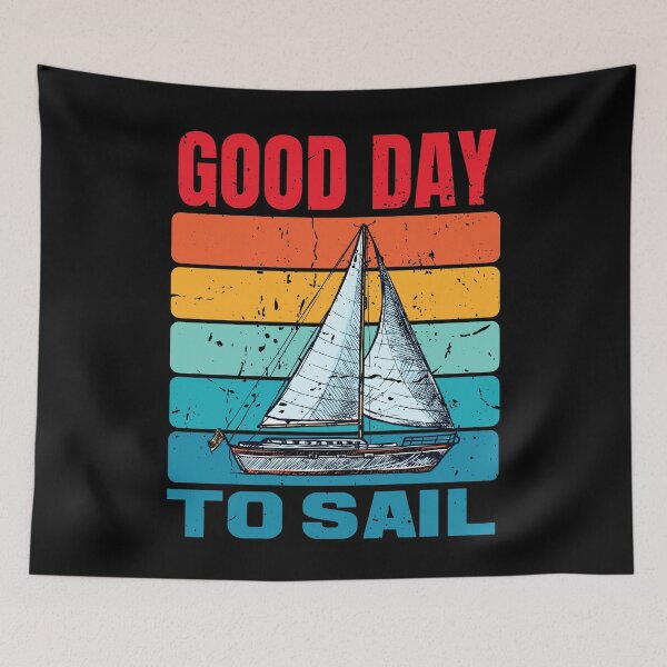 Item preview, Good Day To Sail - Distressed Retro Sunset designed and sold by cotros.