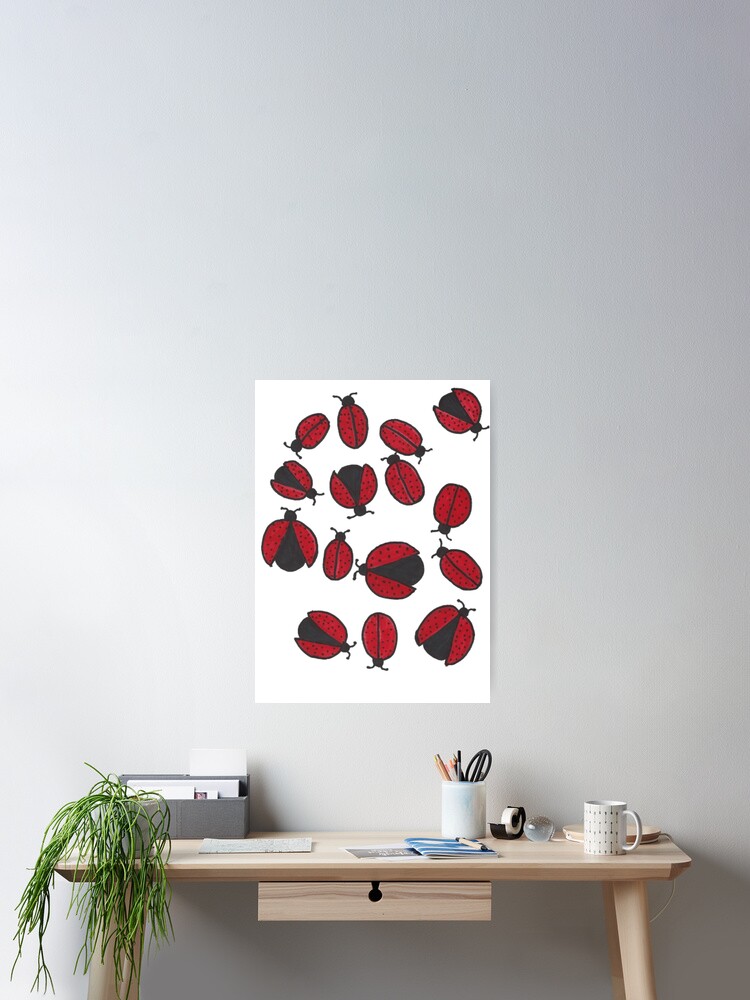 Thumbnail 2 of 3, Poster, ladybug pattern designed and sold by SbMb2000.