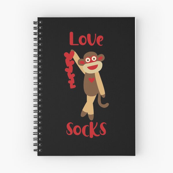 Item preview, Love Socks - Cute Sock Monkey Holding a String of Hearts High designed and sold by Trinket-Trickster.