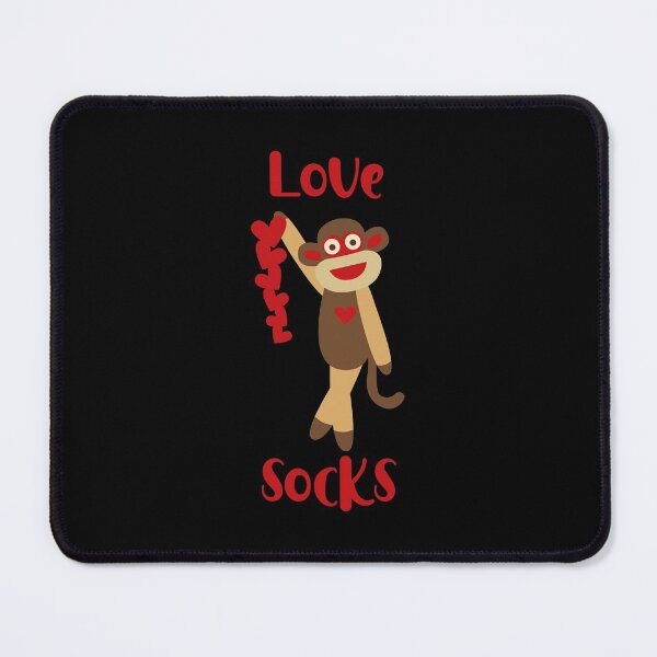 Item preview, Love Socks - Cute Sock Monkey Holding a String of Hearts High designed and sold by Trinket-Trickster.