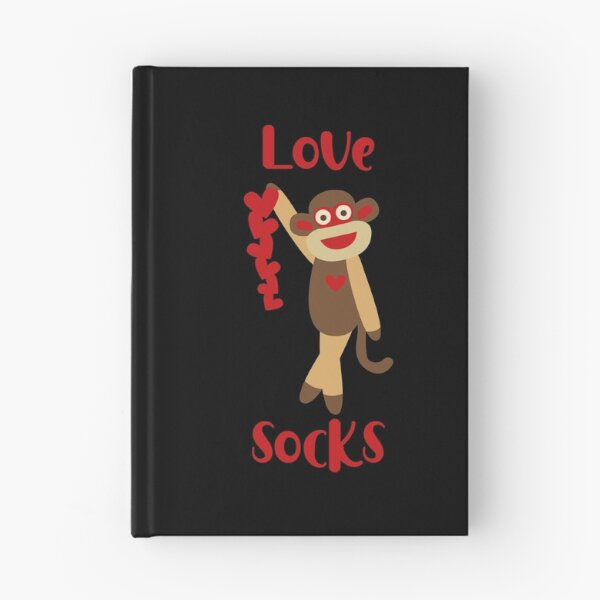 Item preview, Love Socks - Cute Sock Monkey Holding a String of Hearts High designed and sold by Trinket-Trickster.