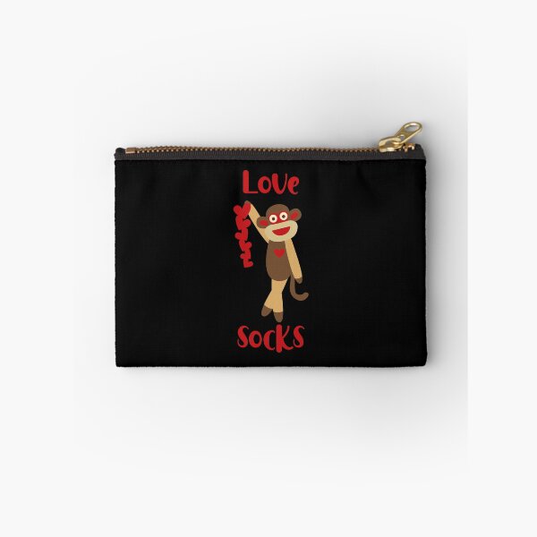 Item preview, Love Socks - Cute Sock Monkey Holding a String of Hearts High designed and sold by Trinket-Trickster.